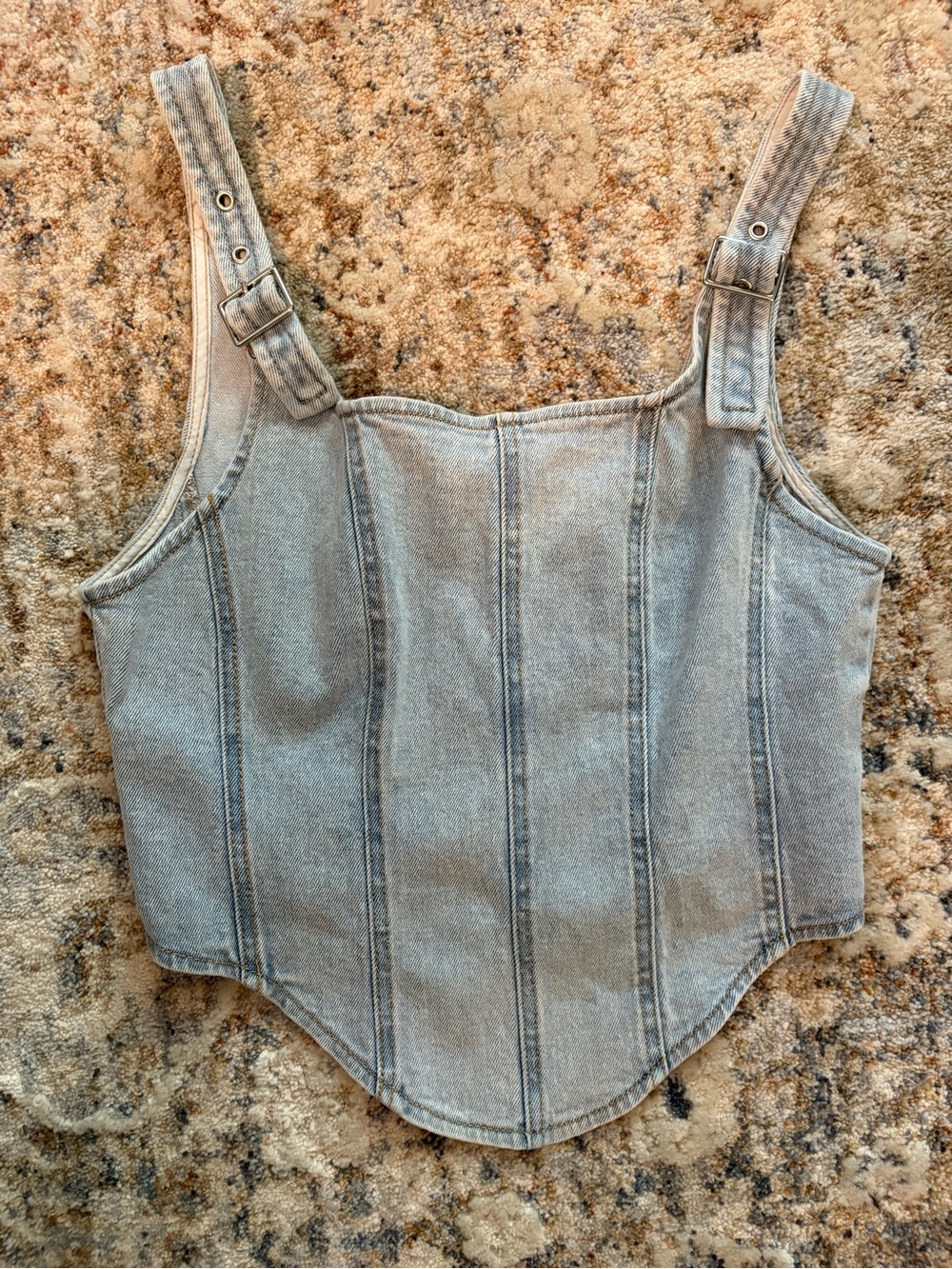 wild fable Light Wash Denim Corset Tank